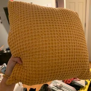 yellow waffle pillow